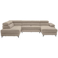 WOHNLANDSCHAFT in Flachgewebe Schlammfarben  - Schlammfarben/Schwarz, Modern, Textil/Metall (206/333/180cm) - Stylife