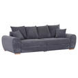 BIGSOFA Cord Dunkelgrau  - Eichefarben/Dunkelgrau, KONVENTIONELL, Holz/Textil (270/72/109cm) - Carryhome