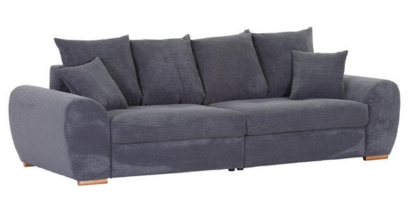 BIGSOFA Cord Dunkelgrau  - Eichefarben/Dunkelgrau, KONVENTIONELL, Holz/Textil (270/72/109cm) - Carryhome