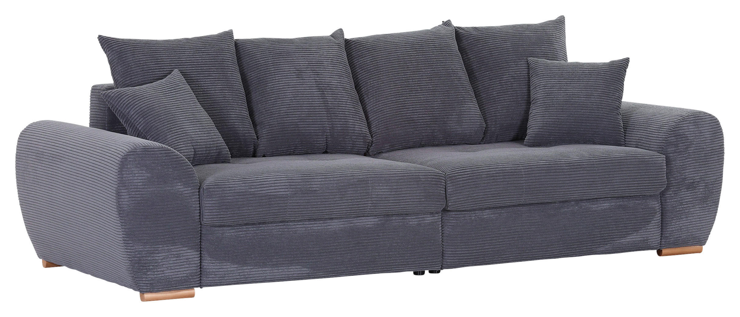 BIGSOFA Cord Dunkelgrau  - Eichefarben/Dunkelgrau, KONVENTIONELL, Holz/Textil (270/72/109cm) - Carryhome