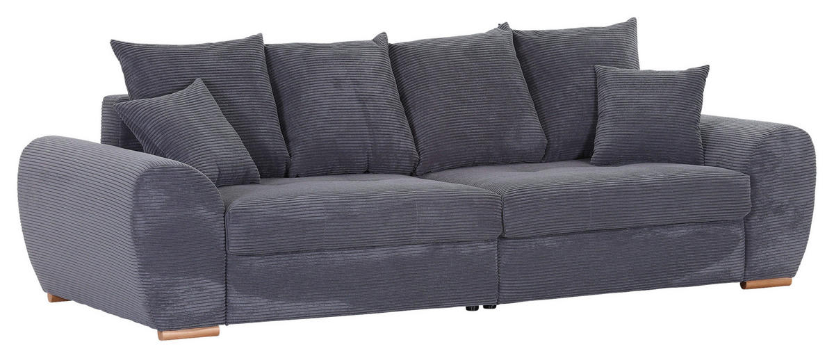 BIG SOFFA i manchester mörkgrå  - mörkgrå/ekfärgad, Klassisk, trä/textil (270/72/109cm) - MID.YOU