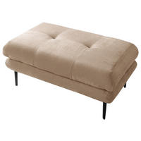 HOCKER in Textil Beige  - Beige/Schwarz, Design, Textil/Metall (80/48/80cm) - MID.YOU