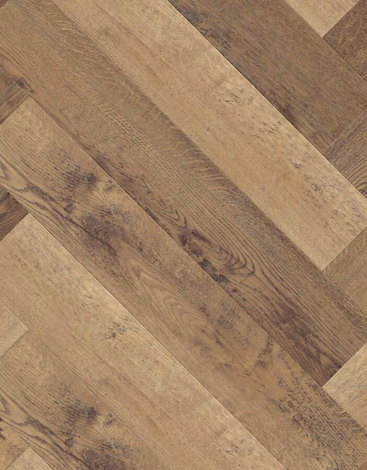 DESIGNBODEN Herringbone  per  m² - Hellbraun/Eichefarben, Basics, Kunststoff (72/12/0.8cm)