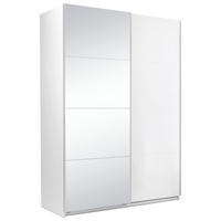 SCHIEBETÜRENSCHRANK 150/210/62 cm 2-türig Weiß  - Weiß Hochglanz/Alufarben, MODERN, Holzwerkstoff/Metall (150/210/62cm) - MID.YOU