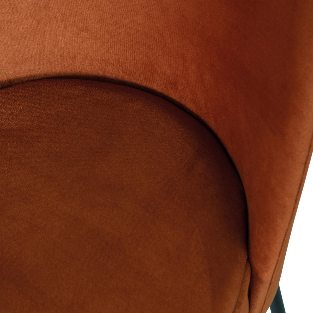 STUHL-SET 2 Stück  in Samt  - Rostfarben/Schwarz, MODERN, Textil/Metall (50/83/57cm) - Livetastic