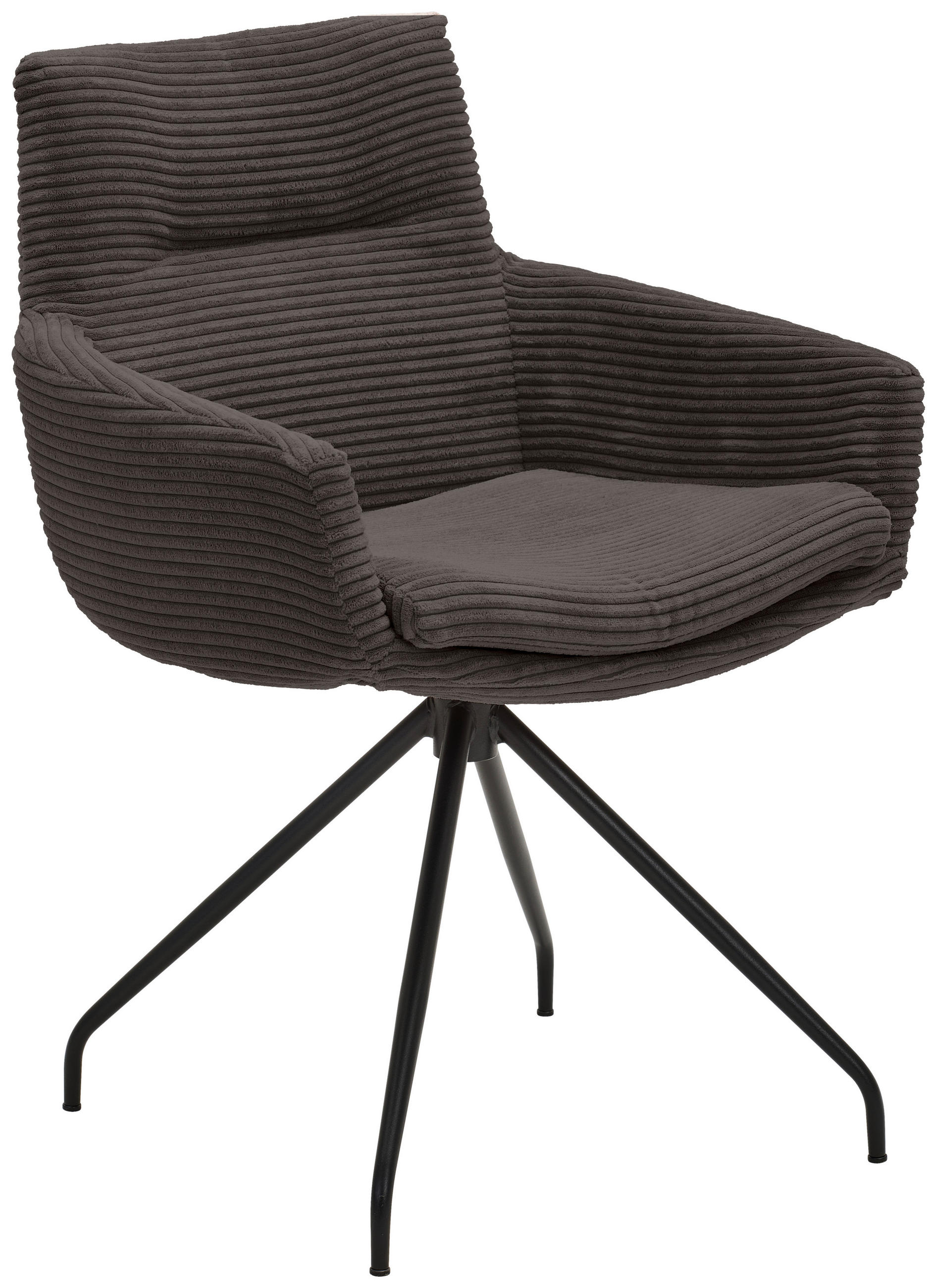ARMLEHNSTUHL - Schwarz/Mokka, Design, Textil/Metall (61/85/64cm) - Musterring