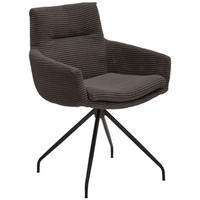 ARMLEHNSTUHL  in Cord  - Schwarz/Mokka, Design, Textil/Metall (61/85/64cm) - Musterring