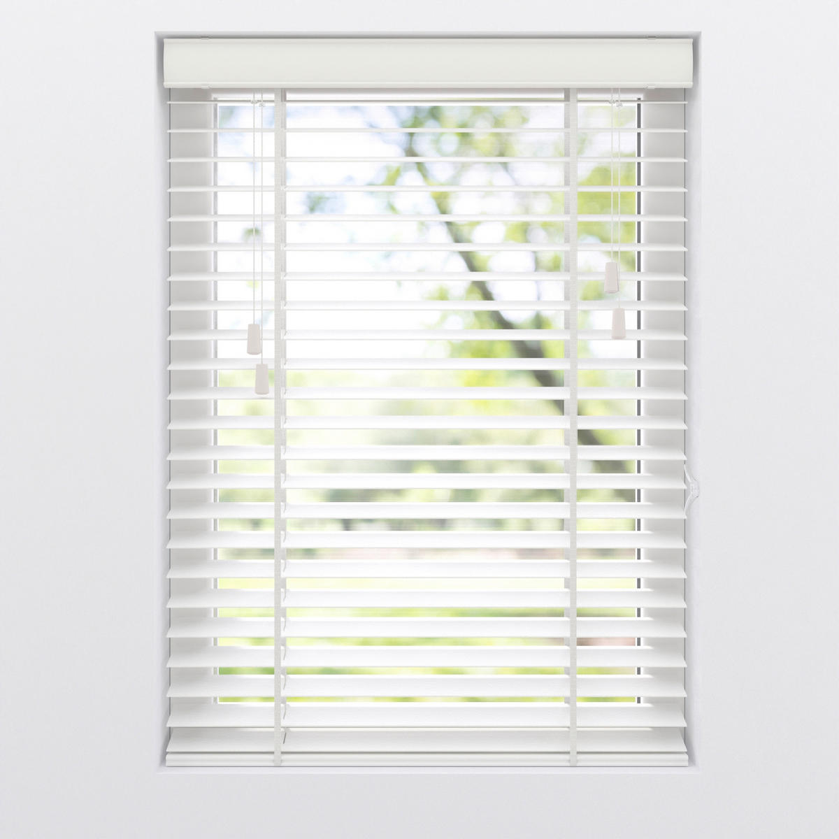JALOUSIE  halbtransparent  150/130 cm    - Weiß, Natur, Holz (150/130cm)