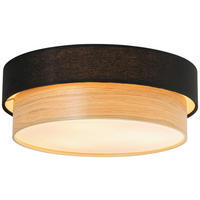 DECKENLEUCHTE 37/14 cm   - Eichefarben/Schwarz, Design, Holz/Kunststoff (37/14cm) - Novel