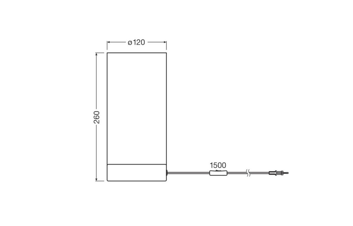 TISCHLEUCHTE 12/26 cm   - Dunkelgrau, Basics, Naturmaterialien/Metall (12/26cm) - Osram