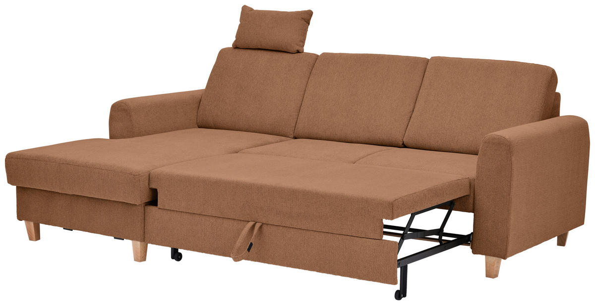 HÖRNSOFFA i flatväv terrakotta  - bokfärgad/terrakotta, Klassisk, trä/textil (166/241cm) - MID.YOU