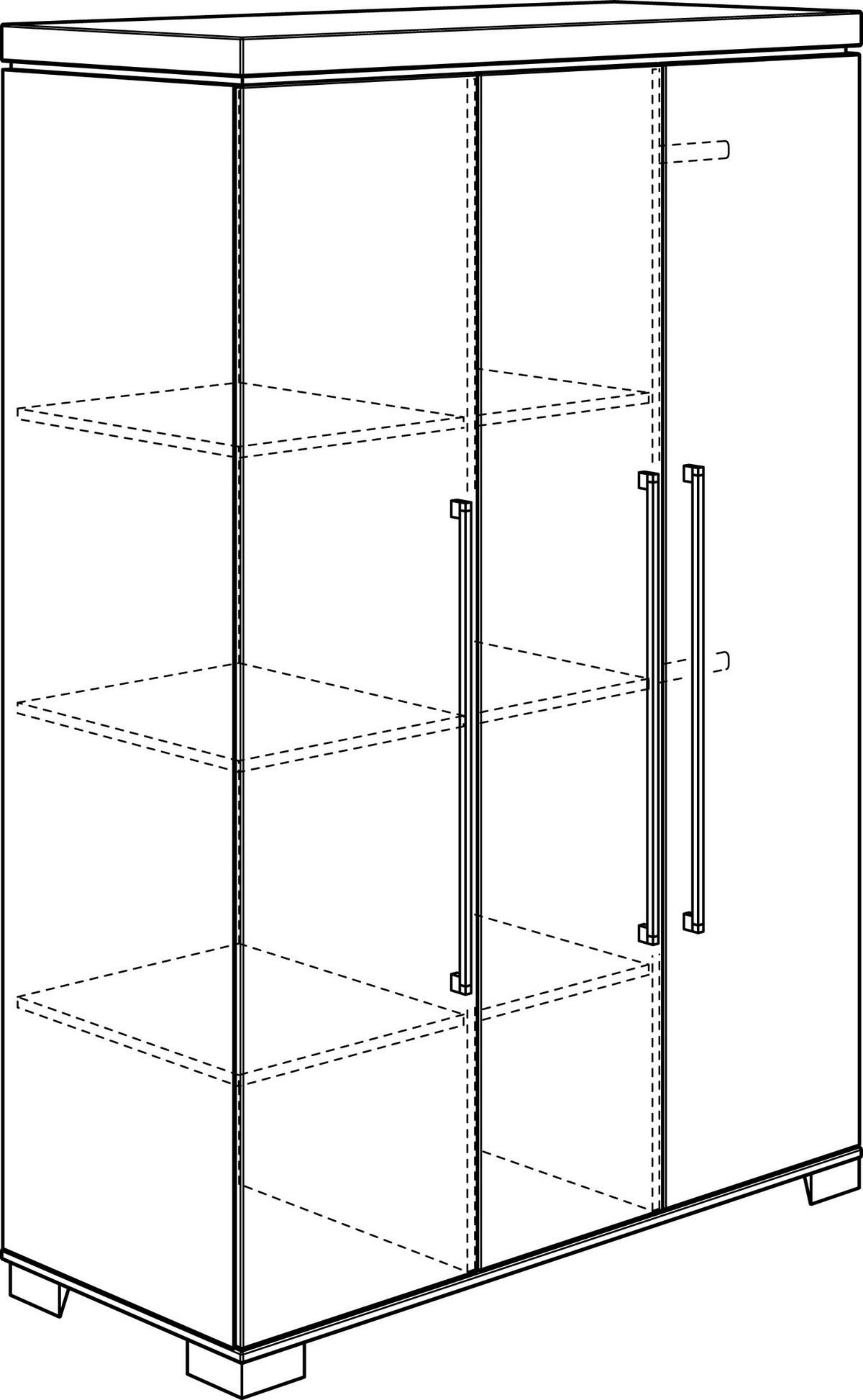 BABYKLEIDERSCHRANK Kira Grau, Weiß, Eichefarben  - Eichefarben/Silberfarben, KONVENTIONELL, Holzwerkstoff/Metall (135,3/193,1/55,6cm) - Paidi
