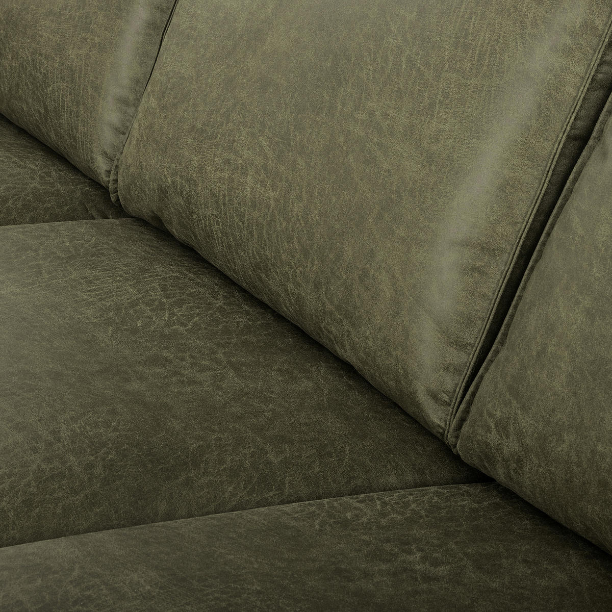 ECKSOFA Grün Echtleder Lederlook Rücken echt  - Schwarz/Grün, Design, Leder/Textil (166/238cm) - Livetastic
