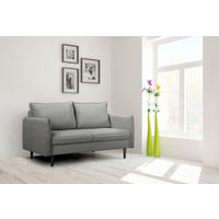 2-SITZER-SOFA JULI in Samt Dunkelgrau  - Dunkelgrau/Schwarz, Design, Holz/Textil (138/86/100cm) - P & B