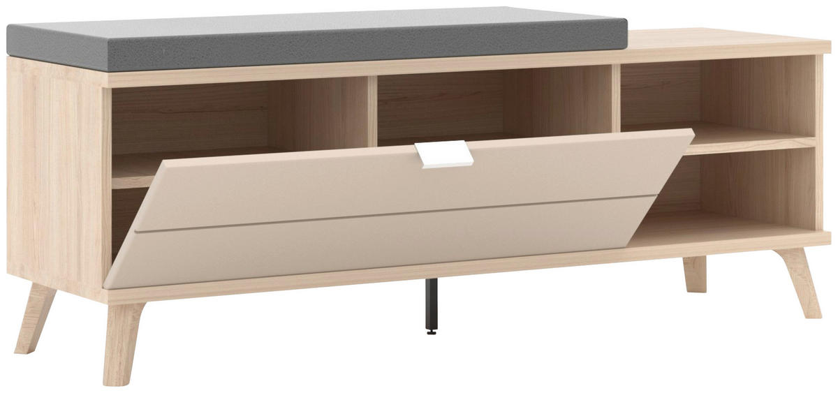GARDEROBE 5-teilig  in 225/199/38 cm  - Kaschmir/Eichefarben, Design, Holzwerkstoff (225/199/38cm) - Stylife