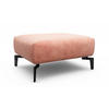 HOCKER in Textil Rosa  - Schwarz/Rosa, Design, Textil/Metall (90/70/46cm) - SENSOO
