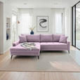 ECKSOFA  in Cord Lila  173/280 cm  - Lila/Schwarz, KONVENTIONELL, Textil/Metall (173/280cm) - Hom`in