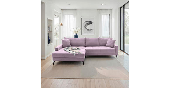 ECKSOFA  in Cord Lila  173/280 cm  - Lila/Schwarz, KONVENTIONELL, Textil/Metall (173/280cm) - Hom`in