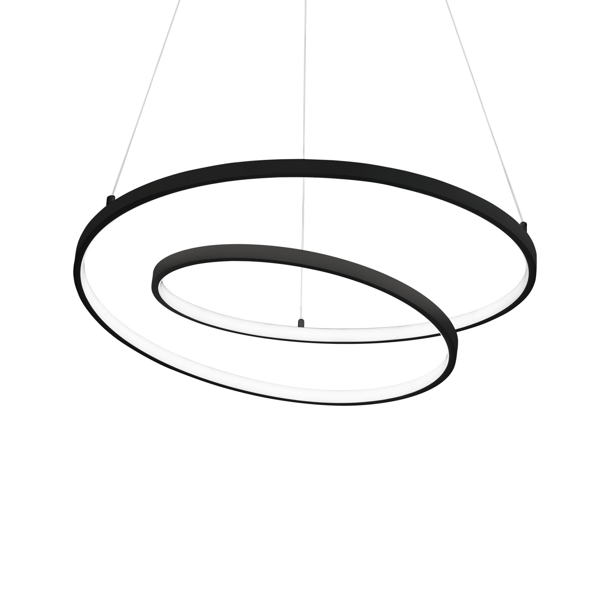 LED-HÄNGELEUCHTE Nero 80/39/150 cm   - Schwarz, Design, Kunststoff/Metall (80/39/150cm) - Ideal Lux