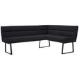 ECKBANK 217/159 cm Webstoff Schwarz - Schwarz, Design, Textil/Metall (217/159cm) - Novel