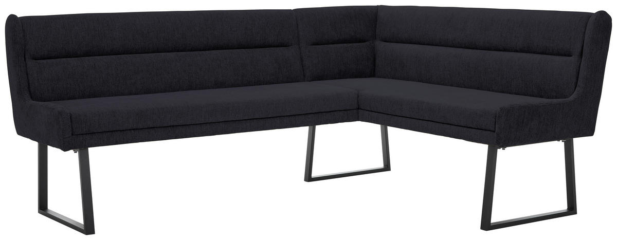 ECKBANK 237/159 cm Webstoff Schwarz   - Schwarz, Design, Textil/Metall (237/159cm) - Novel