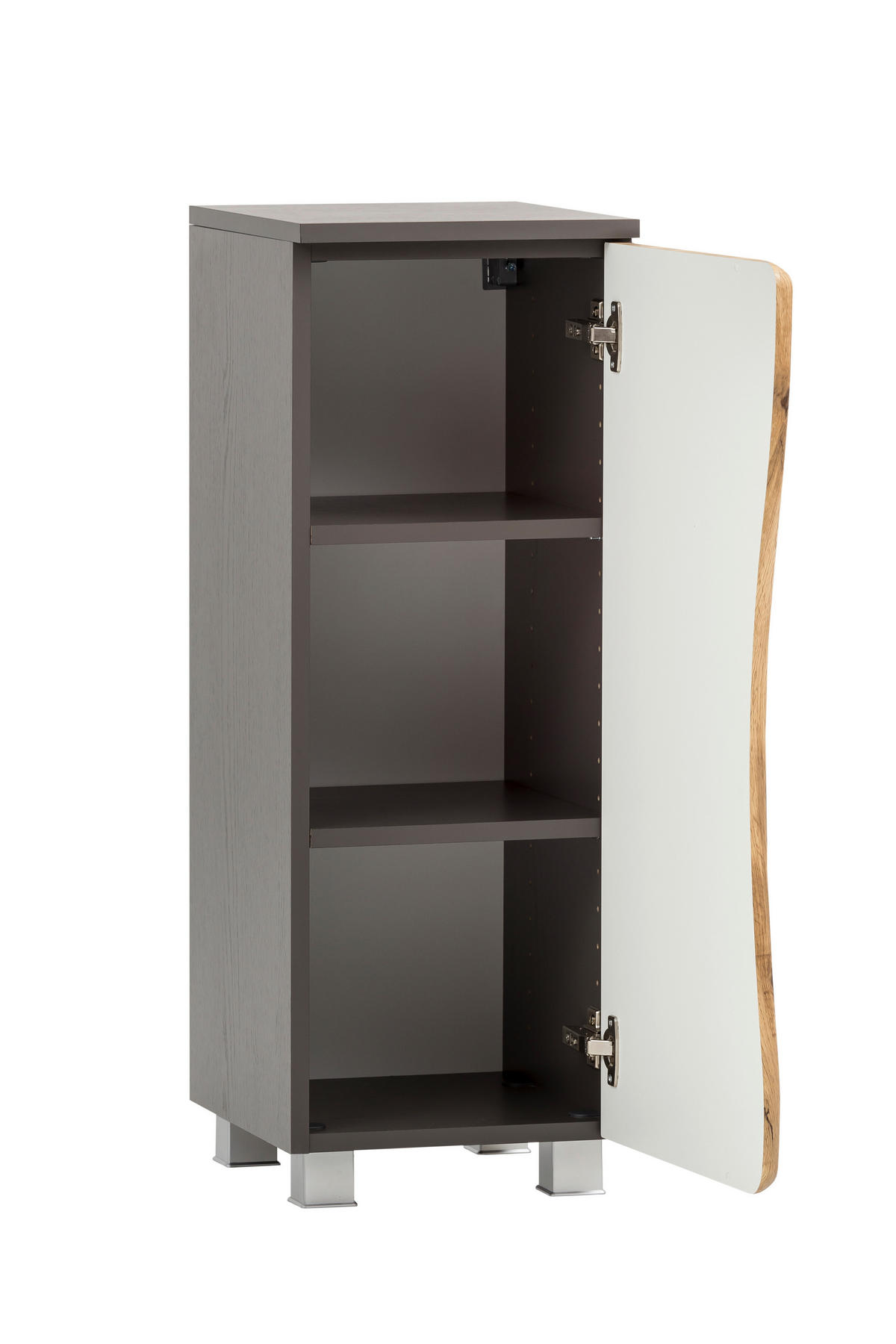 UNTERSCHRANK 30/79/35 cm   - Eiche Wotan/Silberfarben, Natur, Holzwerkstoff/Kunststoff (30/79/35cm) - Xora