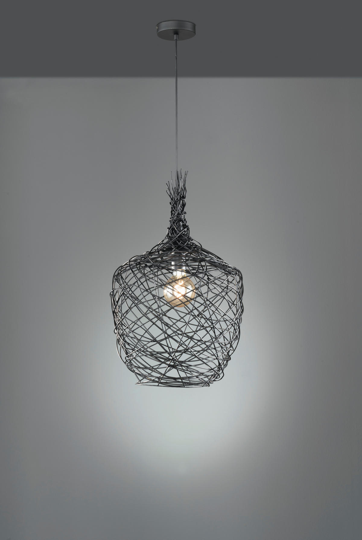 VISEČA NIHALNA SVETILKA        42/140 cm      E27 - črna, Basics, kovina (42/140cm)