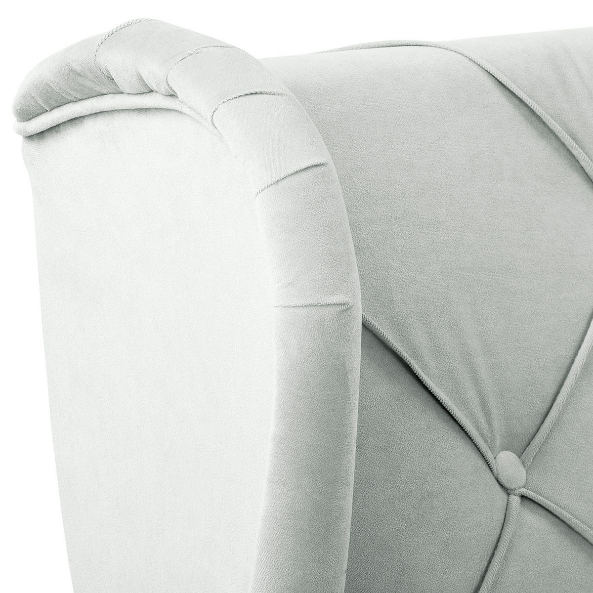 OHRENSESSEL Samt Dunkelblau  - Naturfarben/Dunkelblau, Design, Holz/Textil (84/105/90cm) - P & B