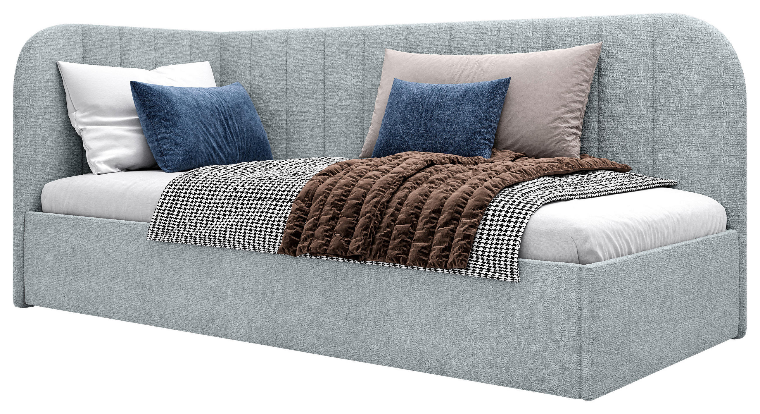 POLSTERBETT 90/200 cm,  in gepolstertes Kopfteil, Lattenrost, Bettkasten,  - Schwarz/Minttürkis, MODERN, Holz/Holzwerkstoff (90/200cm) - MID.YOU