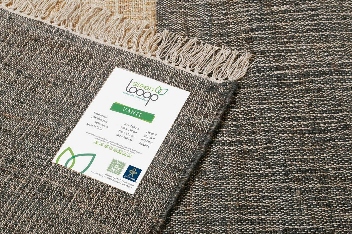 HANDWEBTEPPICH 80/150 cm Vante Sandfarben, Graubraun rechteckig  - Sandfarben/Graubraun, Basics, Textil (80/150cm)