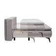 BOXSPRINGSOFA  mit Schlafen auf Sitzhöhe, Stoffauswahl, Liegefunktion, Rücken echt Flachgewebe Grau  - Schwarz/Grau, Design, Textil/Metall (204/93/100cm) - Novel