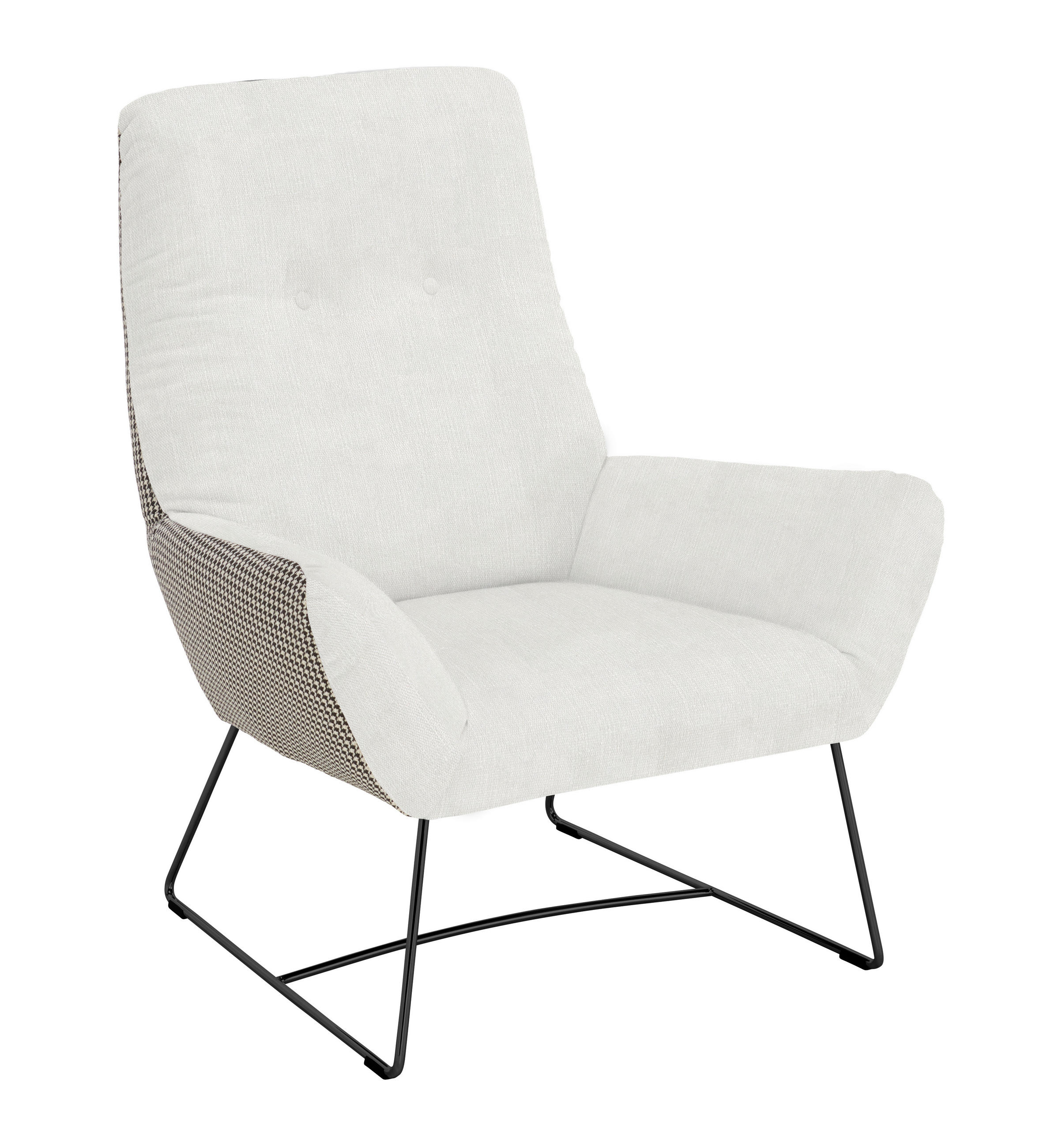 SESSEL in Flachgewebe Creme  - Creme/Schwarz, Design, Textil/Metall (82/102/81cm) - Pure Home Lifestyle