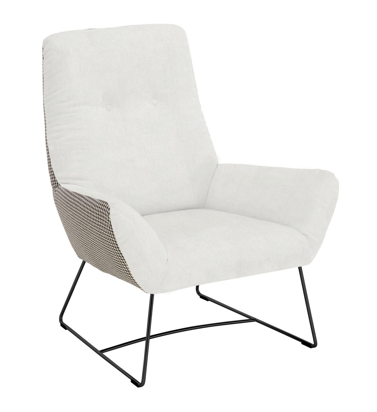 SESSEL in Flachgewebe Creme  - Creme/Schwarz, Design, Textil/Metall (82/102/81cm) - Pure Home Lifestyle