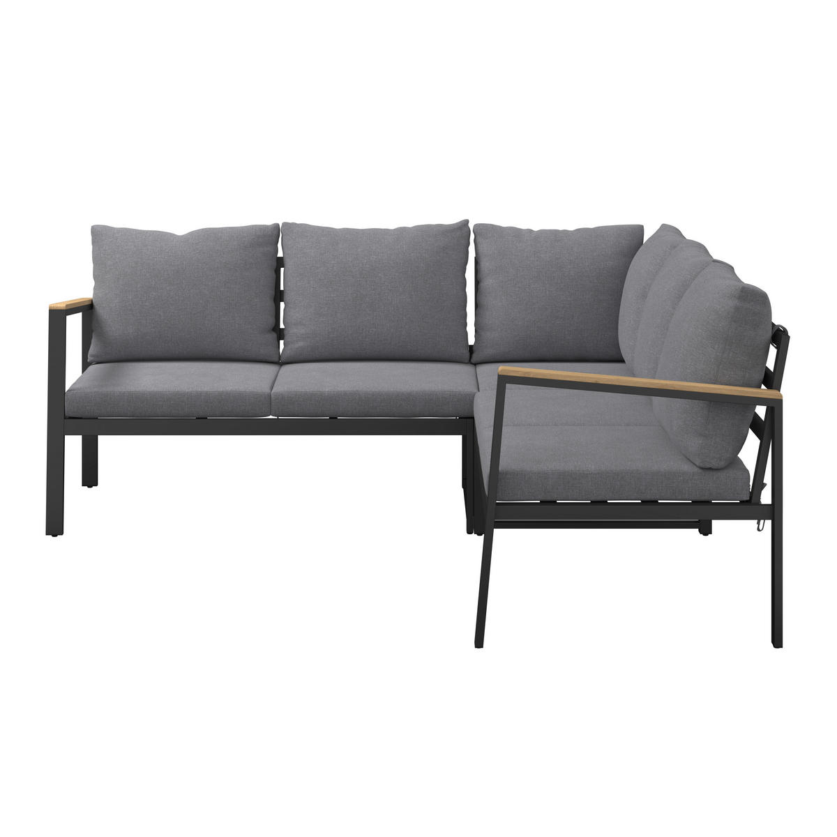 LOUNGEGARNITUR  - Grau/Akaziefarben, Design, Holz/Textil (198/198cm) - Ambia Garden