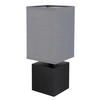 TISCHLEUCHTE 12/12/30 cm   - Anthrazit/Schwarz, KONVENTIONELL, Holz/Textil (12/12/30cm) - Globo