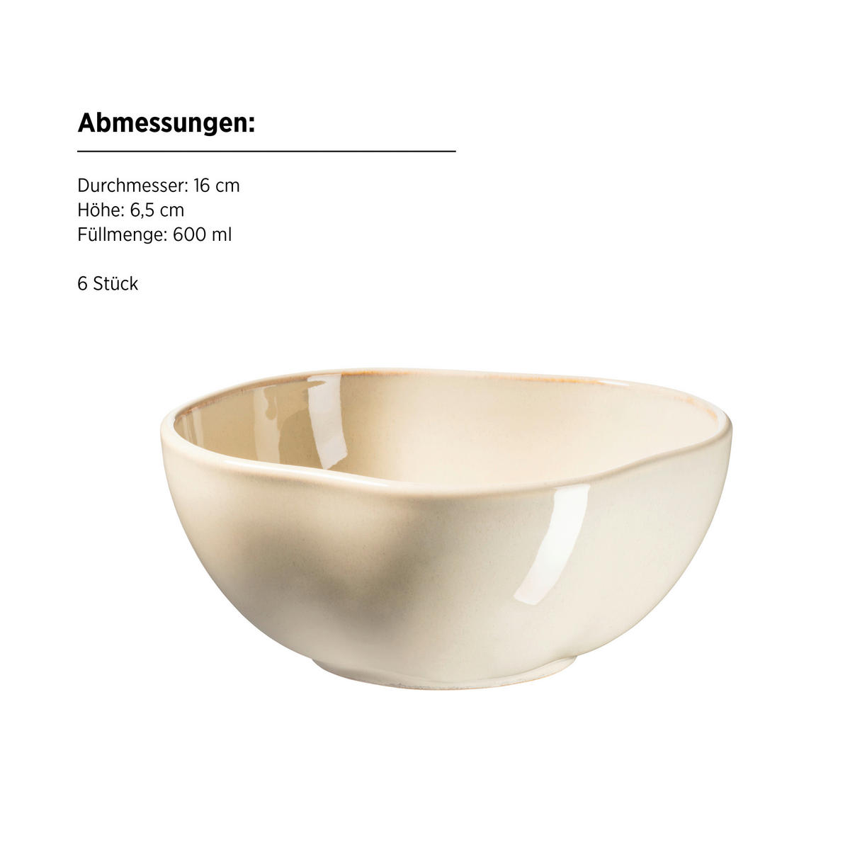 SCHÜSSEL Cordelia   - Sandfarben, Trend, Keramik (16/6,5cm) - Mäser