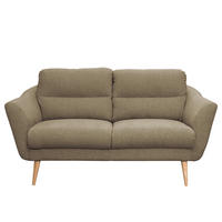 2-SITZER-SOFA Webstoff Braun  - Buchefarben/Braun, Design, Holz/Textil (158/87/88cm) - Livetastic