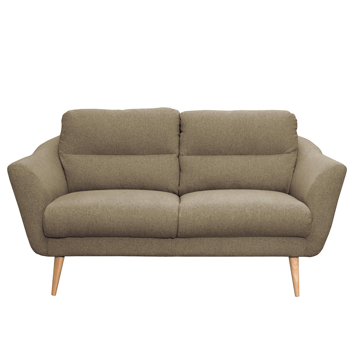 2-SITZER-SOFA Webstoff Braun  - Buchefarben/Braun, Design, Holz/Textil (158/87/88cm) - Livetastic