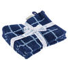 FROTTIERSET Blau, Dunkelblau 4-teilig  - Blau/Dunkelblau, Natur, Textil (16/21cm) - Bio:Vio