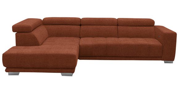 ECKSOFA in Chenille Terracotta  - Chromfarben/Terracotta, Design, Textil (207/301cm) - Xora