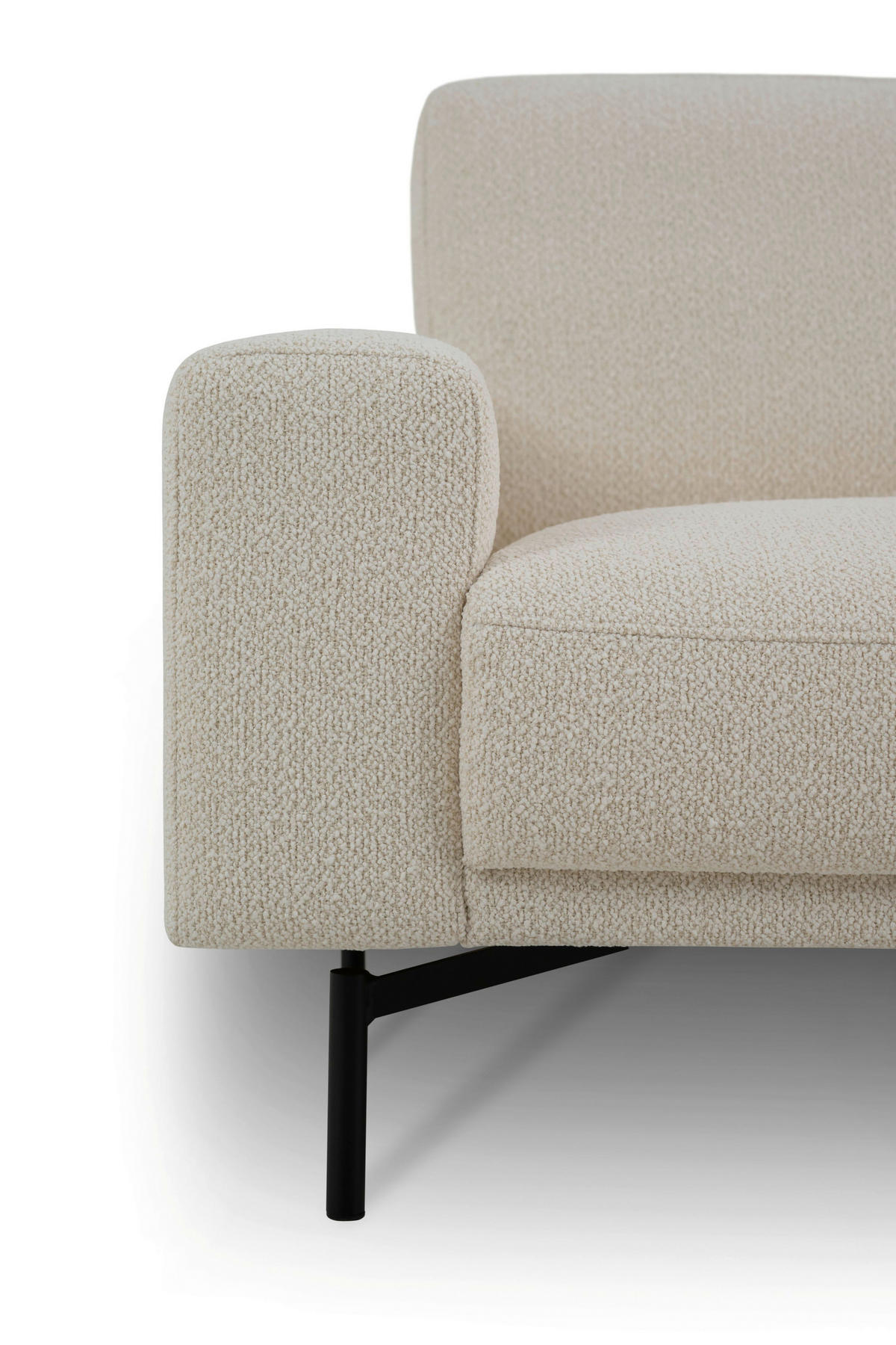 4-SITS SOFFA i flatväv ecru  - svart/ecru, Klassisk, metall/trä (248/80/91cm) - Niels Andersson