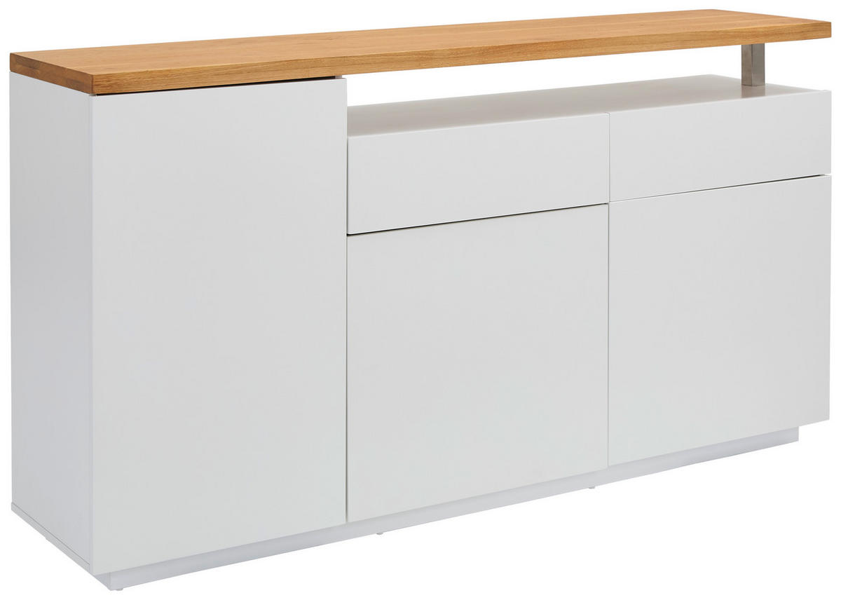 KOMODA S VRATIMA - boja hrasta/bela, Konvencionalno, drvo/pločasti materijal (170/92/41,5cm) - Novel