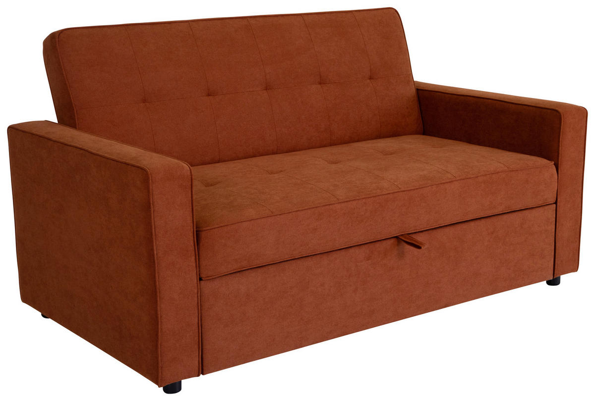 SCHLAFSOFA Flachgewebe Terracotta  - Terracotta, Trend, Textil (162/90/89cm) - Livetastic