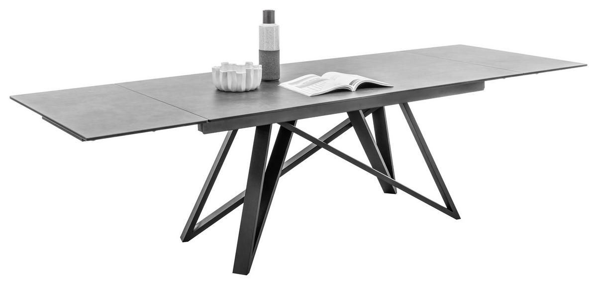 ESSTISCH in Metall, Glas, Keramik 180/95/75 cm  - Anthrazit/Schwarz, Design, Glas/Keramik (180/95/75cm) - MID.YOU