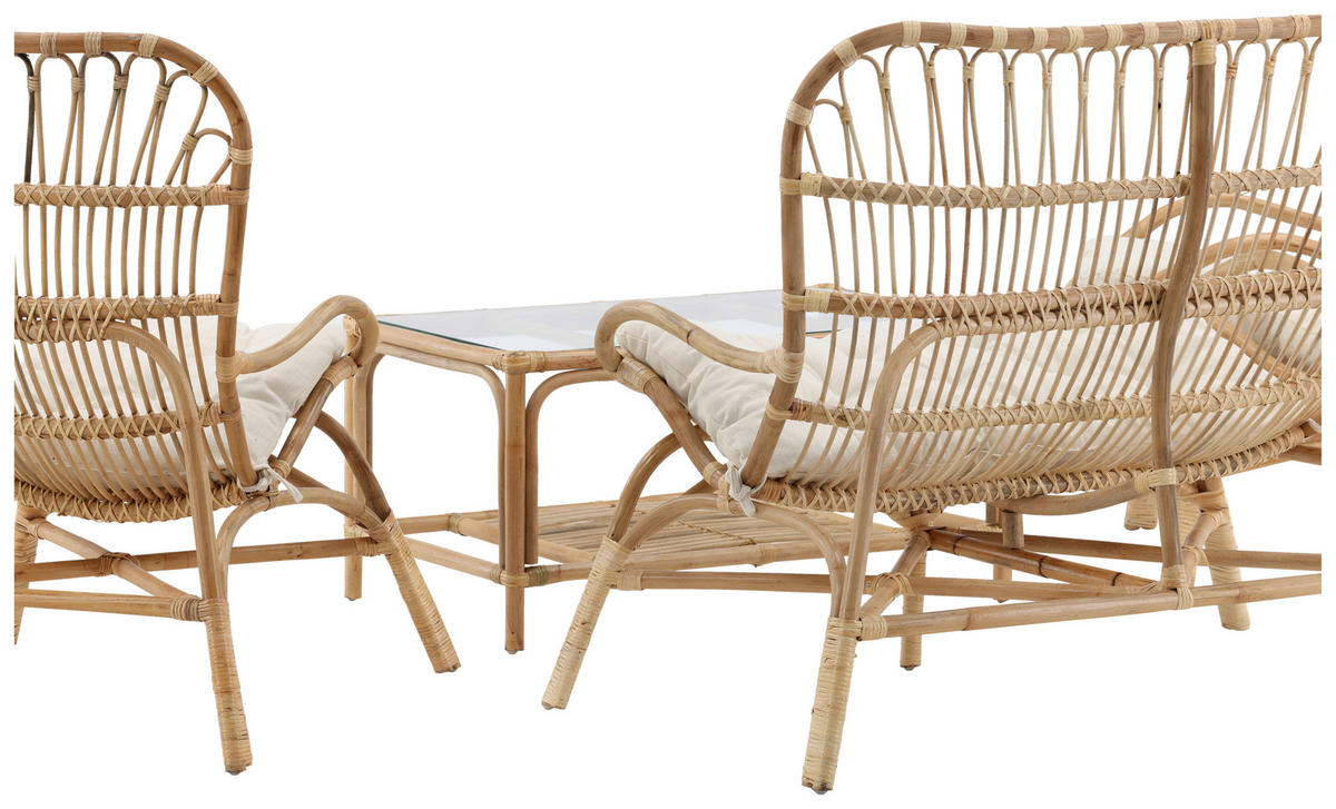 LOUNGEGARNITUR Rattan  - Braun, KONVENTIONELL, Holz - Gardenson