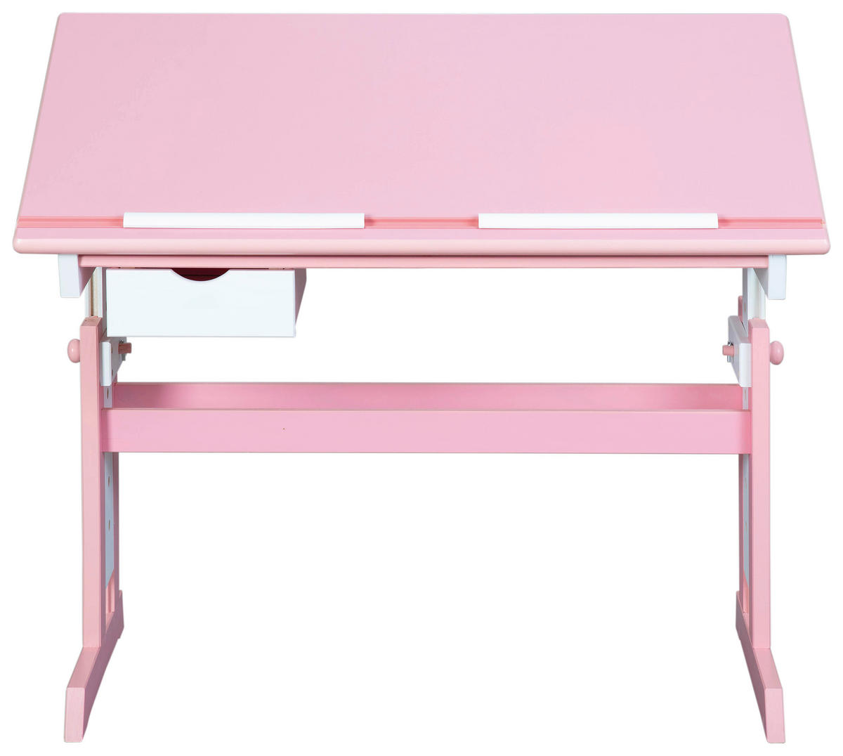 SKRIVBORD UNGDOM 109/55/63-96 cm  i rosa, vit  - vit/rosa, Basics, trämaterial/trä (109/55/63-96cm) - MID.YOU