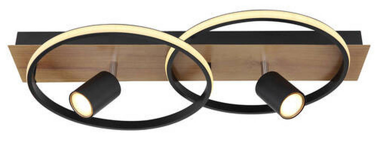 LED-DECKENLEUCHTE 36 W    62/32/16,5 cm  - Dunkelbraun/Opal, Design, Holz/Kunststoff (62/32/16,5cm) - Globo