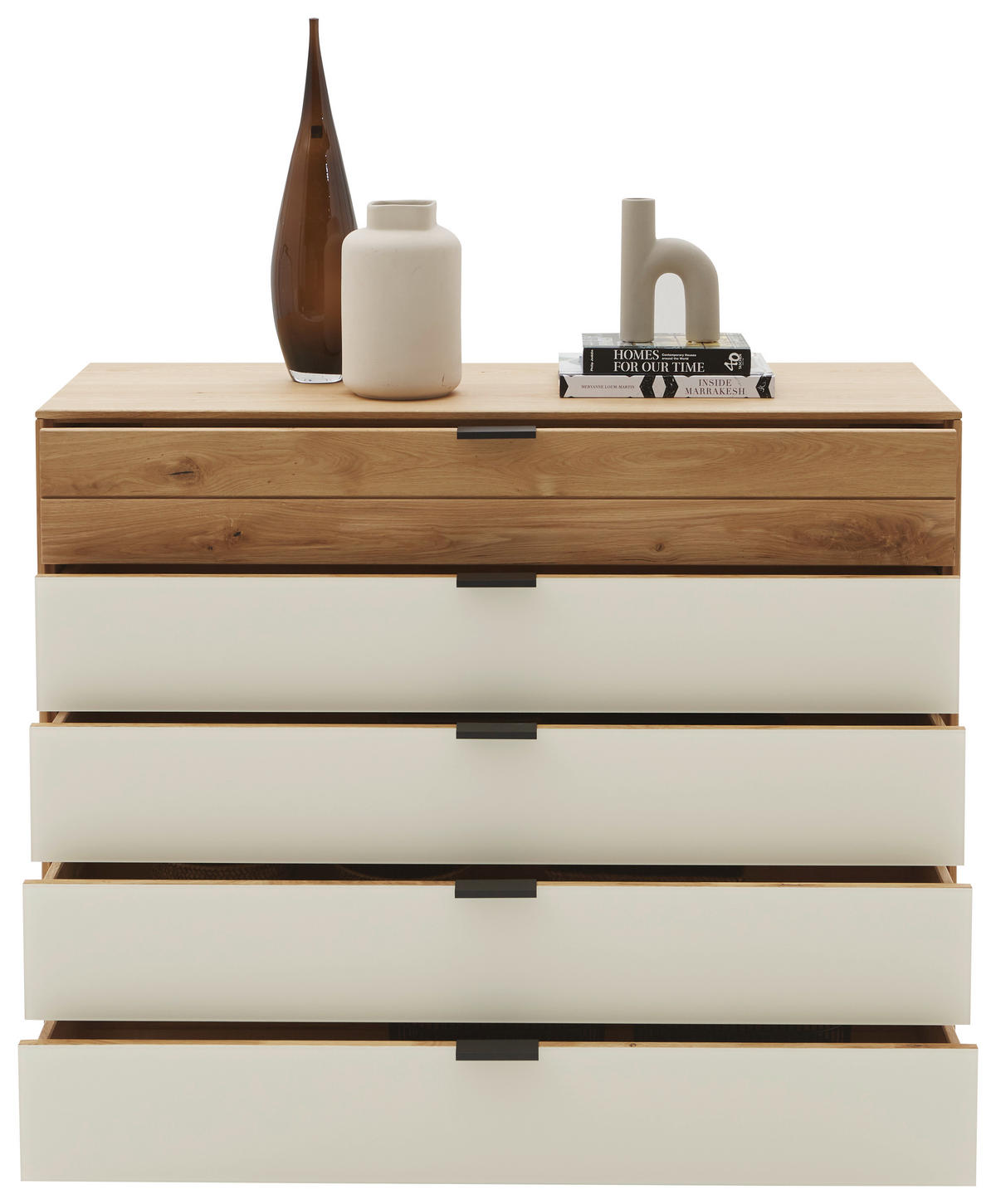 KOMMODE  in 120/94/44 cm  - Kaschmir/Eichefarben, Natur, Glas/Holz (120/94/44cm) - Valnatura