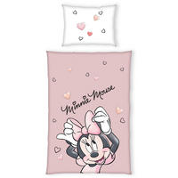 POVLEČENÍ MINNIE MOUSE 140/200 cm  - bílá/starorůžová, Konvenční, textil (140/200cm)