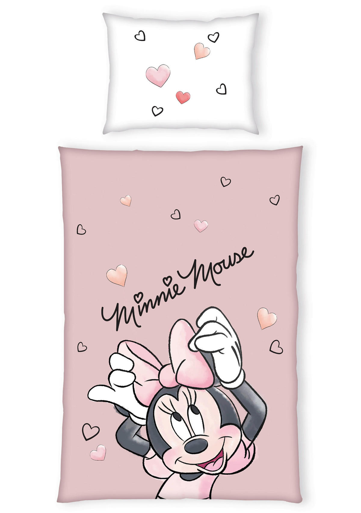 DETSKÉ OBLIEČKY MINNIE MOUSE 140/200 cm  - biela/antracitová, Konventionell, textil (140/200cm)